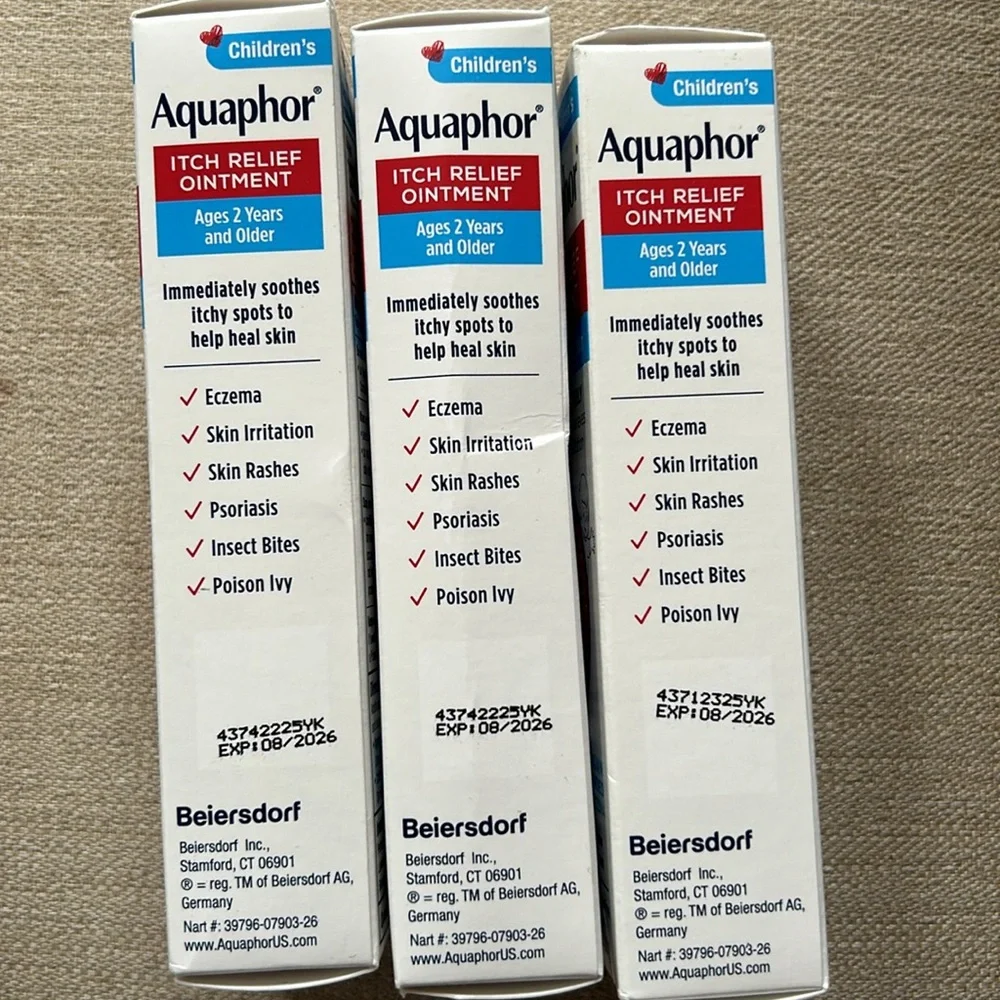 Aquaphor children’s itch relief ointment bundle lot